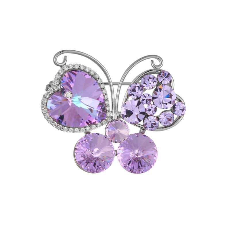 Light Luxury High-End Crystal Butterfly Brooch Female Sweet And Cute Insect Corsage Fashion Exquisite Autumn And Winter Pin