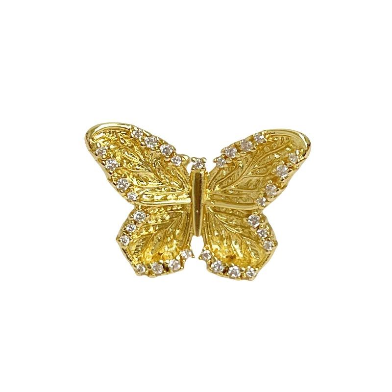 [Kingdee Qi Ring] Medieval Vintage Retro High-End Butterfly Zir*****Pen Ring Personality Niche