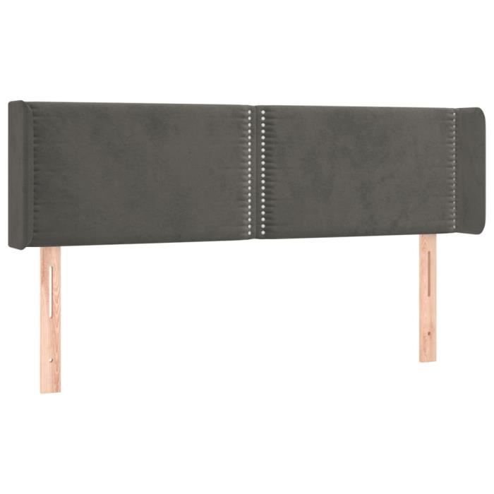 VidaXL Headboard with Ears Dark Grey 147x16x78-88 Cm Velvet3118677