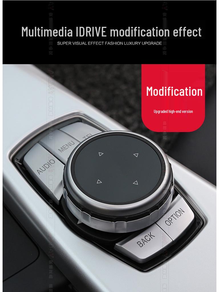Compatible BMW Crystal Multimedia Knob for 1, 2, 3, 5 Series, X1, X3, X5, X6 | Decorative Modification Cover