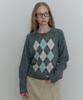 TMAKER Multi-Pattern Open Collar Knit Grey