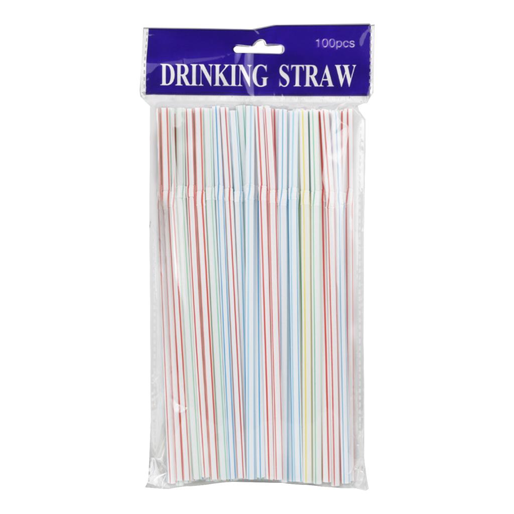 Set of 100 Colorful Bendable Plastic Straws Throwaway Straws Durable Drinking Straws Plastic Material for All Occasion