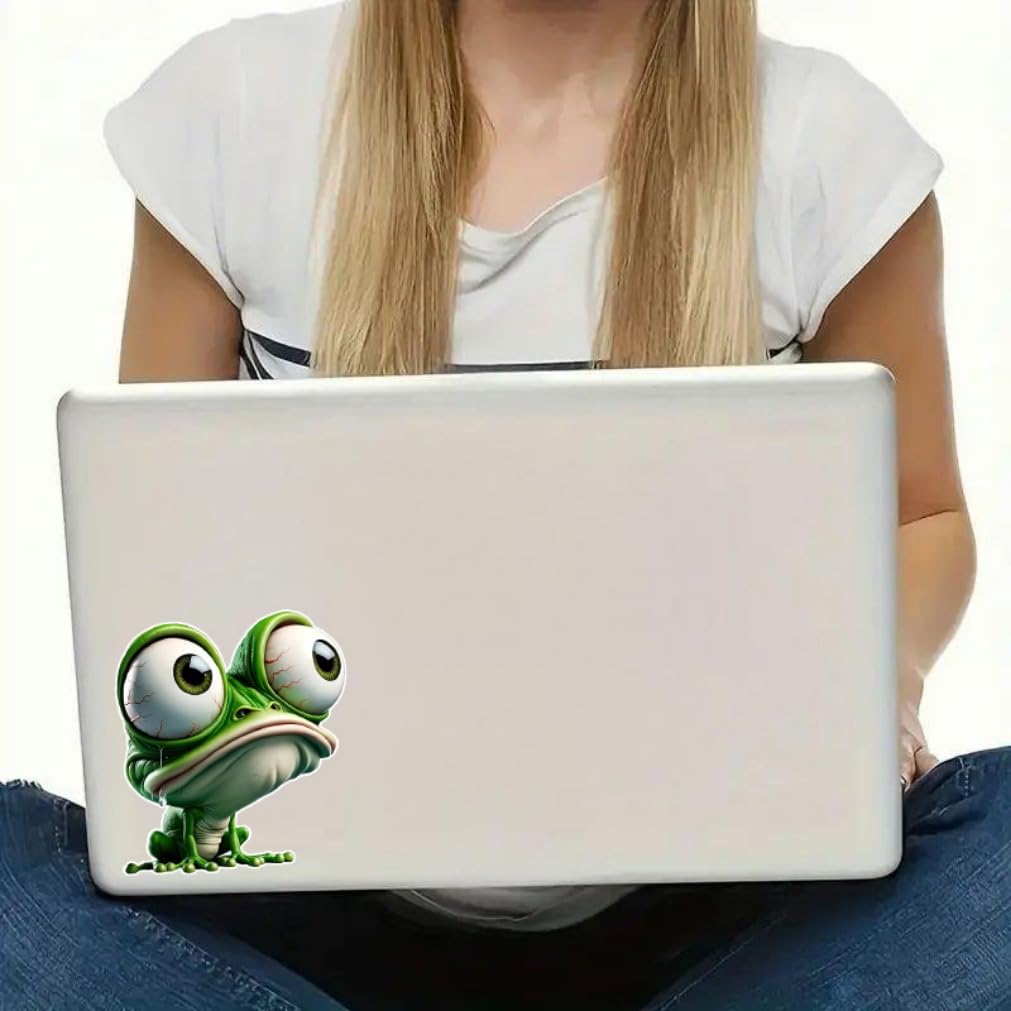 2 Large Eyes Frog Stickers 5x5.5" Perfect for Cars, Motorcycles, Boats, Windows, Laptops Funny