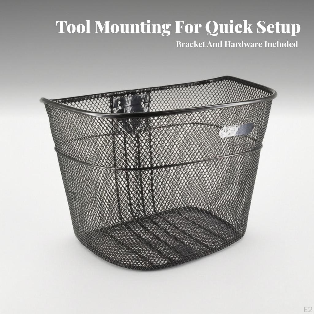 Steel Front Bike Basket | Lightweight Metal Frame, Basket, for Commuting