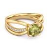 Peridot Infinity Pavé Split Band Ring - Sterling Silver Gold Vermeil