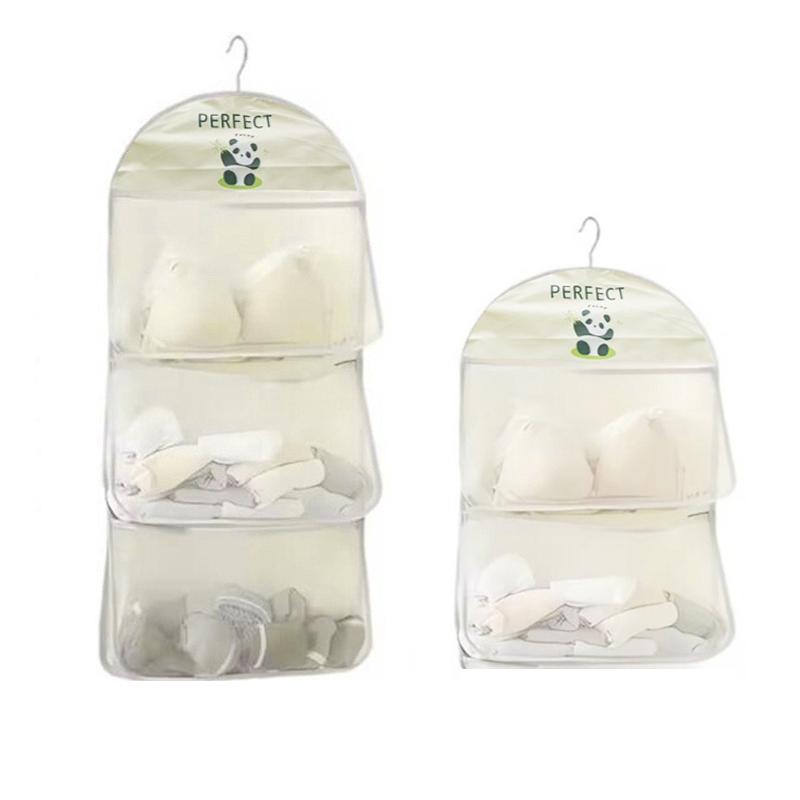 Large Capacity Storage Net Socks Underwear Hanging Bag Multilayer Mesh Pocket Door Storage Bags Hanging Clothes Organizer Bag