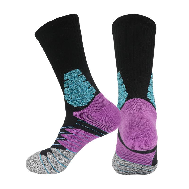 

Summer Outdoor Sports Socks Towel Bottom Sweat-Absorbing Cycling Socks Men S And Women S Breathable Medium Tube Basketball Socks adultonesize