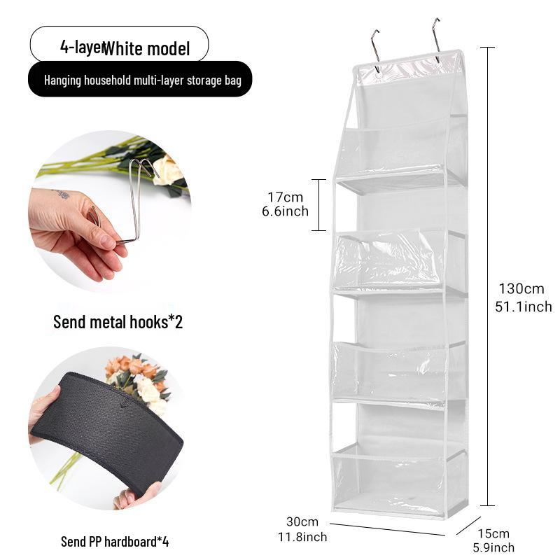 Behind-Door Multi-Pocket PVC Hanging Storage Bag for Keys, Toys, and Miscellaneous Items