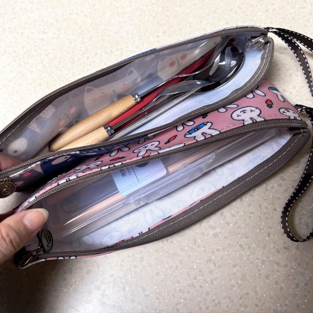 Zipper Closure Tableware Pouch Oxford Pen Bag New Paint Brush Bag Outdoor Travel