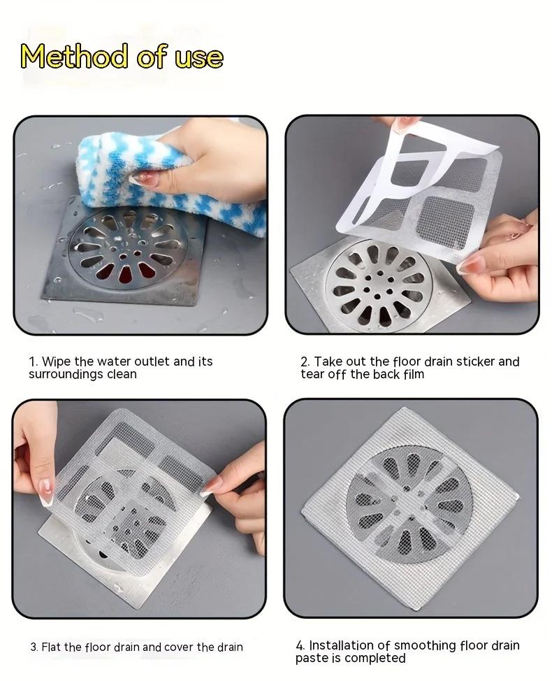 Disposable Shower Drain Hair Catcher Mesh Shower Drain Covers Floor Sink Strainer Filter Hair Stopper For Bathroom Kitchen