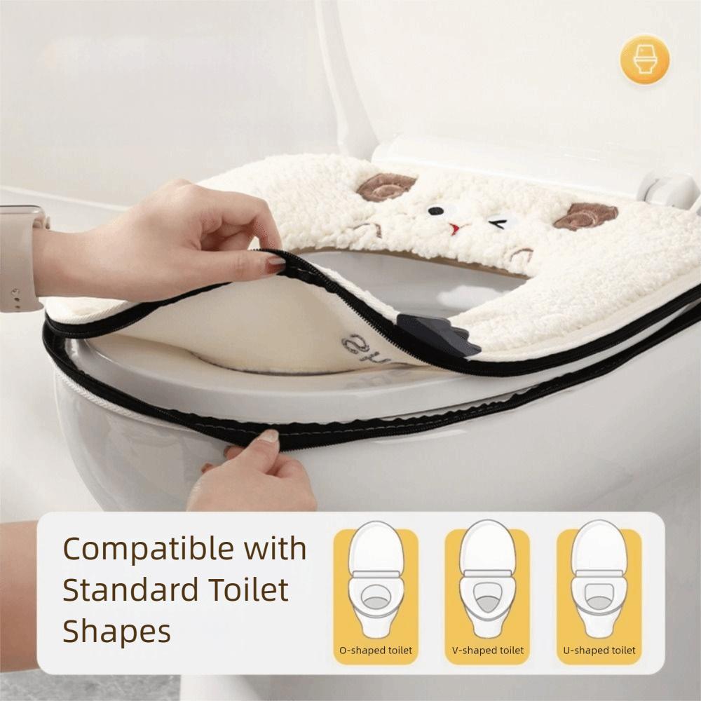 Warm Velvet Toilet Seat Thickened Toilet Seat Cushion Comfortable Toilet Seat Cover Winter