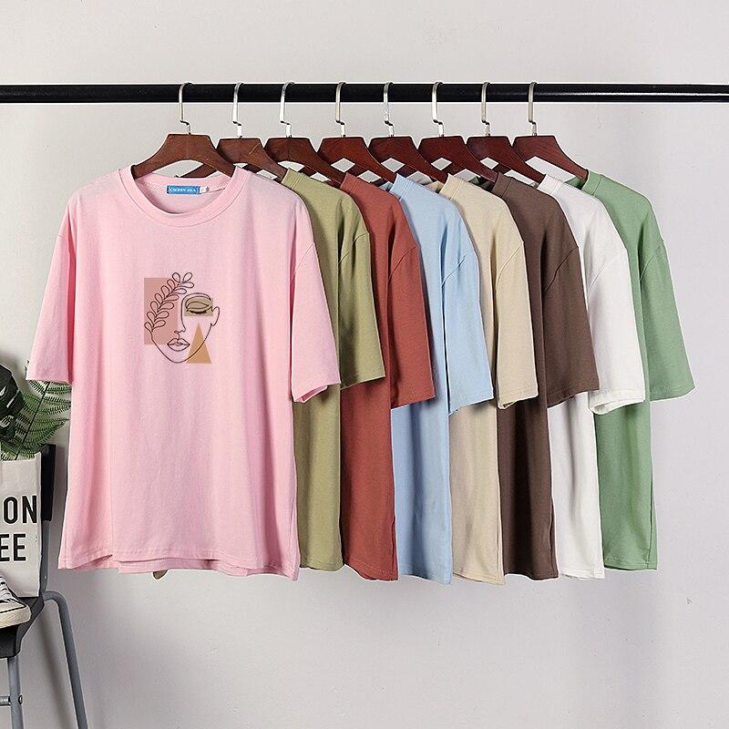 Léto Ženy Trička s krátkým rukávem Grafika Vintage Estetický Oversized Měkká trička Bavlna Volné topy Dámské oblečení