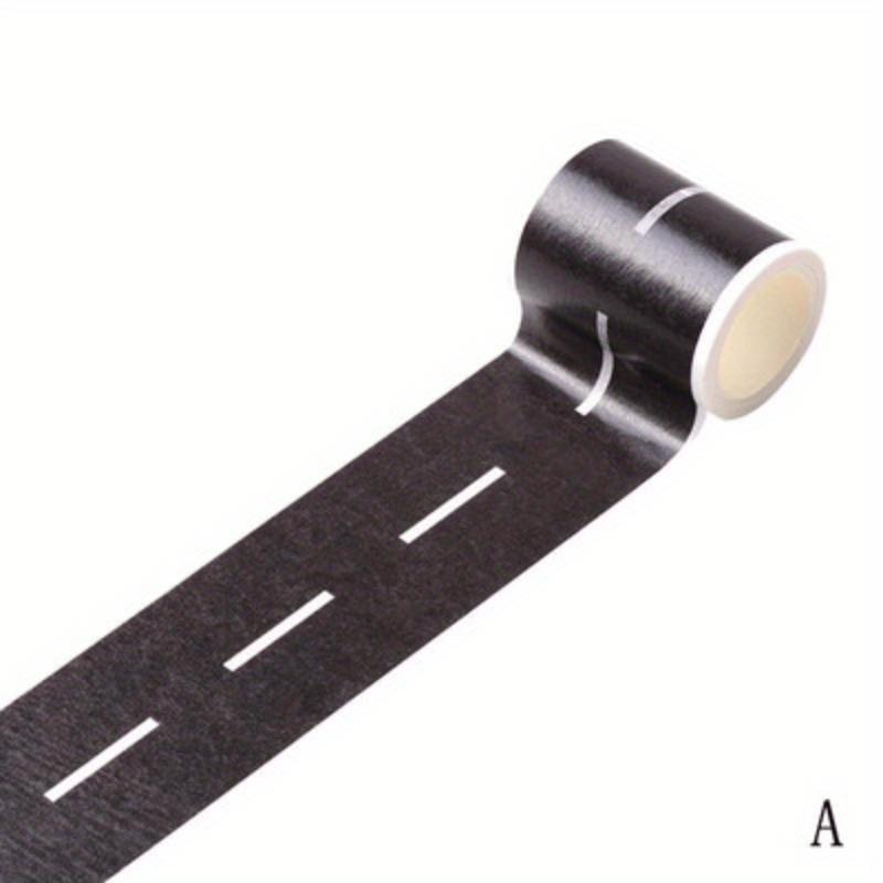 "No-Mess" Versatile Black Road & Car Tape - Removable, No-Residue Adhesive for DIY Crafts, Gift Wrapping & Decorations, 196.85" X 1.9"