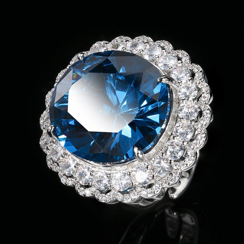 Jewelry Copper Bottom Gold Plating Simulation Red Corundum Light Luxury Main Stone 18 * 20