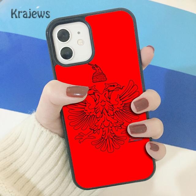 Krajews Albania Flag Eagle Soft Phone Case Cover For iPhone 17 Air 16 15 14 Plus 11 12 13 Pro Max Coque Shell Fundas