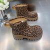 Leopard Snow Ankle Boots Women Platform Suede Warm Shoes Woman 2025 Trend Winter Brand Short Plush Motorcycle Botas De Mujer