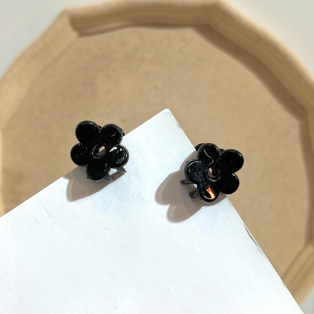 20 Stück Schwarze Mini-Haarklammern Für Mädchen – Kleine Spangen, Blumen-Design, Haltbar & Vielseitig