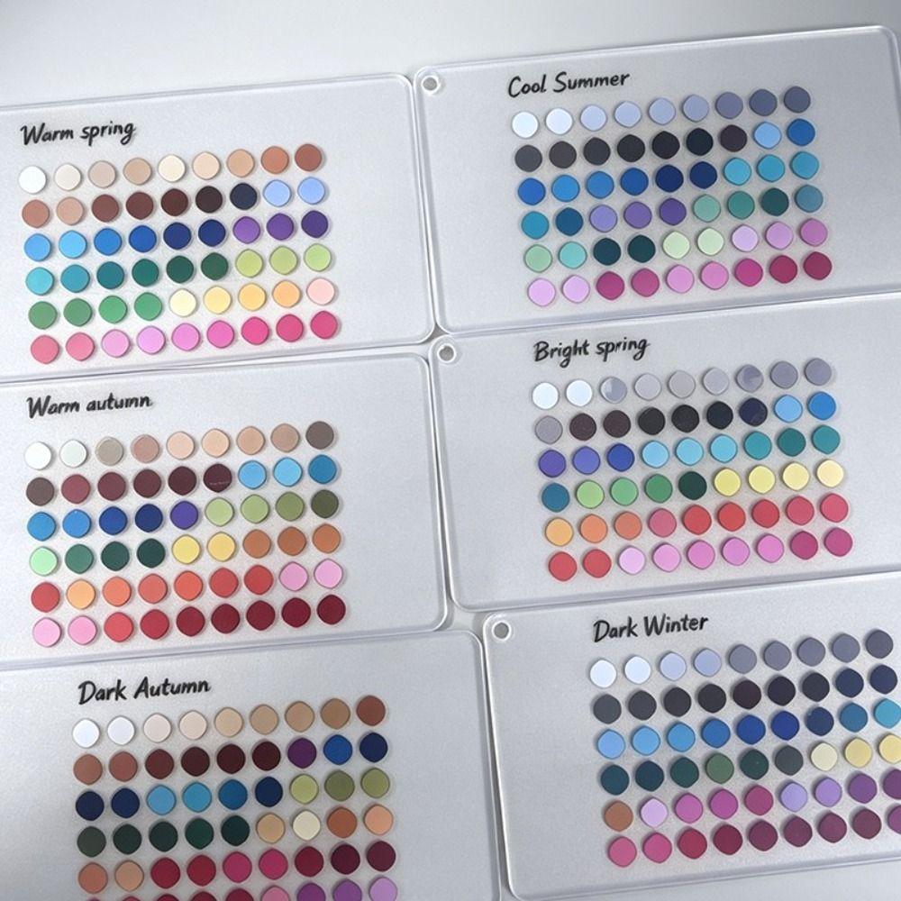 6PCS Acrylic Seasonal Color Selection Cards Color Analysis Cards Clothing Matching Supplies