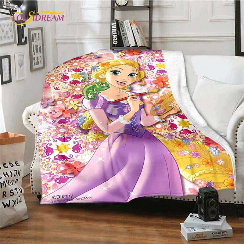 Mooie Prinses Rapunzel Cartoon Deken Anime Plaid Dekens voor Bedden Banken Queen Size Zachte Beddengoedhoes Huisdecoratie Kinder Cadeau