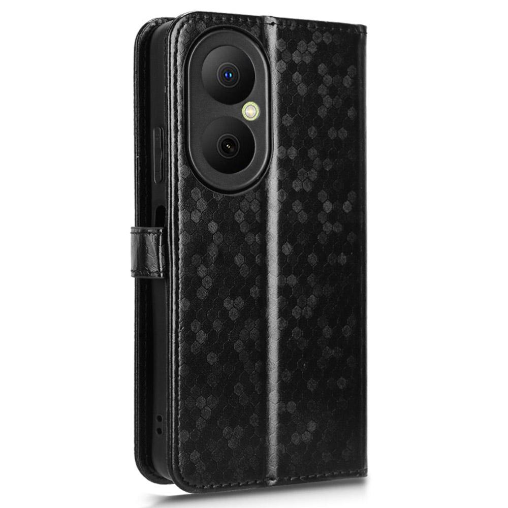 For Huawei Enjoy 80 Wallet Case Dot Pattern Imprint PU Leather Phone Cover