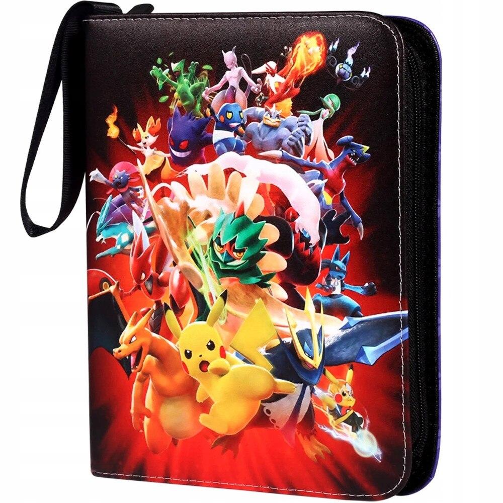 Card Album 400-Pocket PU Leather Zipper Binder 24.5x18x5cm Portable Trading Card Collection