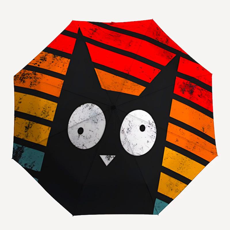 

1pc Abstract Art Cat Print Umbrella - 8-Rib Automatic Open/Close, Fashionable Compact Umbrella for Outdoor Adventures yy250813180
