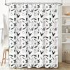 Gothic Horror Shower Curtain Skull Bat Spiderweb Halloween Decor Spooky Bathroom Set Vintage Creepy Gothic Home Textile Wall Han