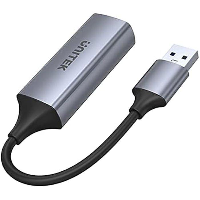 Adaptateur USB Vers Gigabit Ethernet - UNITEK - U1309A - USB 3.1 Gen 1 - Aluminium - 12 Cm