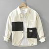 Men's Spring/Fall American-Style Patchwork Color-Blocked Long-Sleeve Shirt—Youth Workwear Casual Shirt Jacket