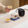 4 Piece Set of Portable Teacup Set Travel Set Ceramic Kung Fu Tea Set Outdoor Camping One Teapot and Two Cups of Gifts