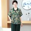 ROMON Mid-Aged Women's New Chinese Style 3/4 Sleeve T-shirt