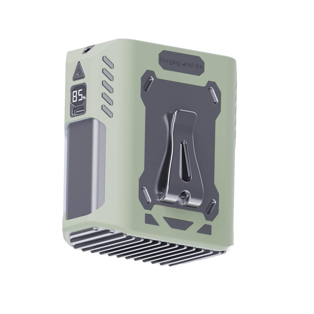 Belt fan sitting powerful portable neck-hanging desktop 5-speed wind adjustment quiet design 8000mAh large capacity heatstroke prevention outdoor work