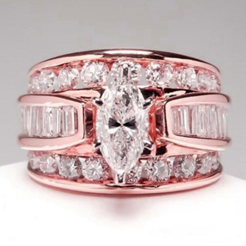 New sweet romantic electroplated zircon ring popular fashion engagement jewelry 5