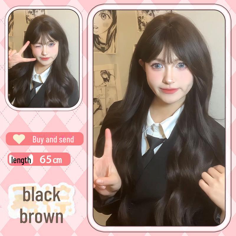 Siyu Peruca Natural Longa Ondulada Cacheada para Mulheres - Comprimento Médio a Longo