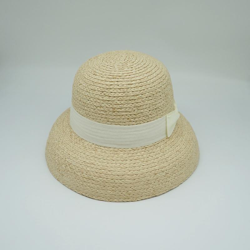 

French Retro Big Brim Parent-Child Bell-Shaped Basin Hat Girls And Children Sunshade Vacation Beach Straw Hat Japan M（56-58cm）