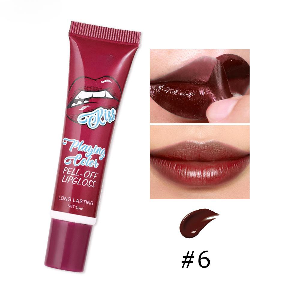 Rouge à lèvres liquide 6 couleurs, brillant à lèvres longue durée, masque, Base hydratante imperméable, maquillage, brillant à lèvres décollable, cosmétiques