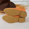 Women's Suede Martin Boots with Thick Low Heels and Side Zipper - Large Size Available