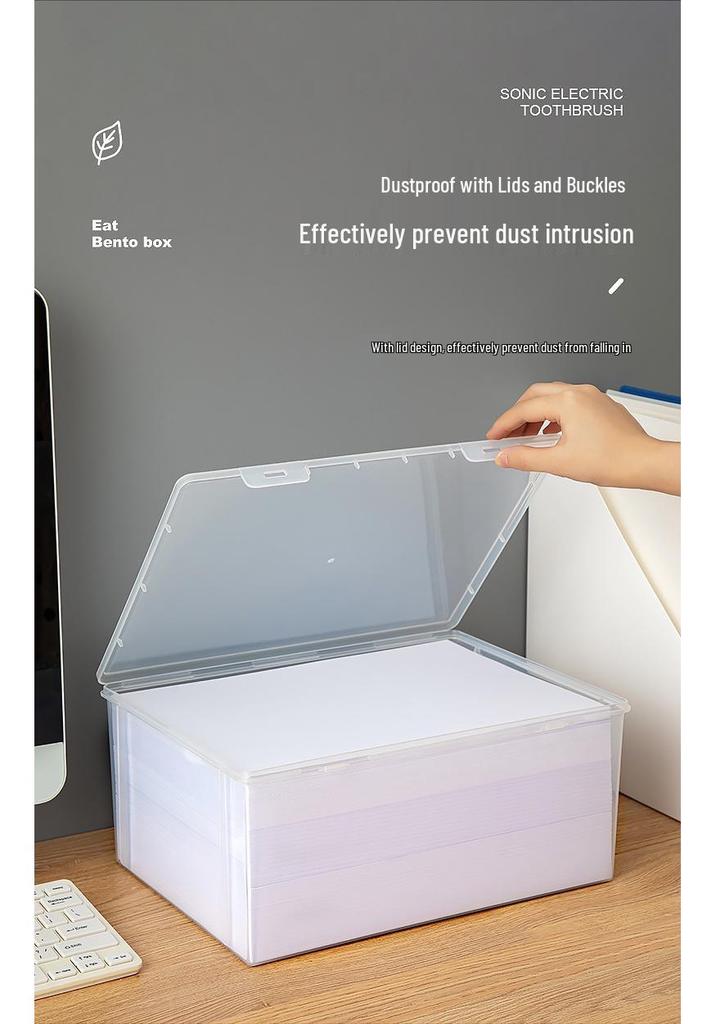 A4 Transparent Document Storage Box for Office Organization