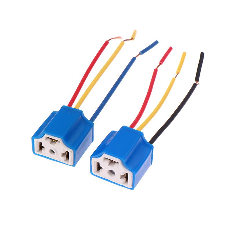 

H4 Ceramic Three-Pin Headlight Socket,Car Lamp Holder Bulb Socket,Flasher Socket,High-Temperature Resistant Headlight Socket синій