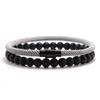Economic 2Pcs Matching Bracelet Set Unisex 6mm Onyx Stone Braclet 4mm Cord Chain Braslet Paired Couple Brazalete Pulseira Joias