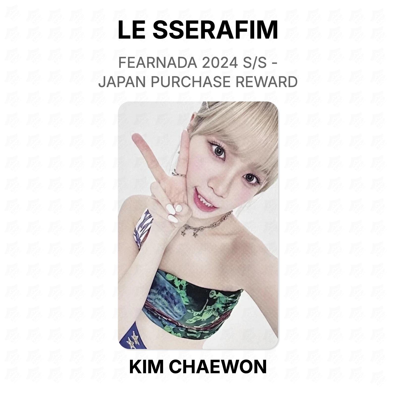 LE SSERAFIM FEARNADA 2024 S/S - JAPAN PURCHASE REWARD Official Photocard KIM CHAEWON