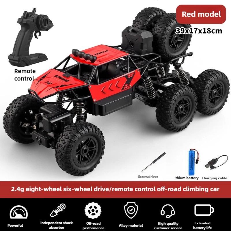 Kawaii Toy Car Gift-Upgrade Alloy 6WD Climbing Off-road Rc Cars,Remote Control Car Model,Fart Spray 8K HD Camera,Toys For Boys