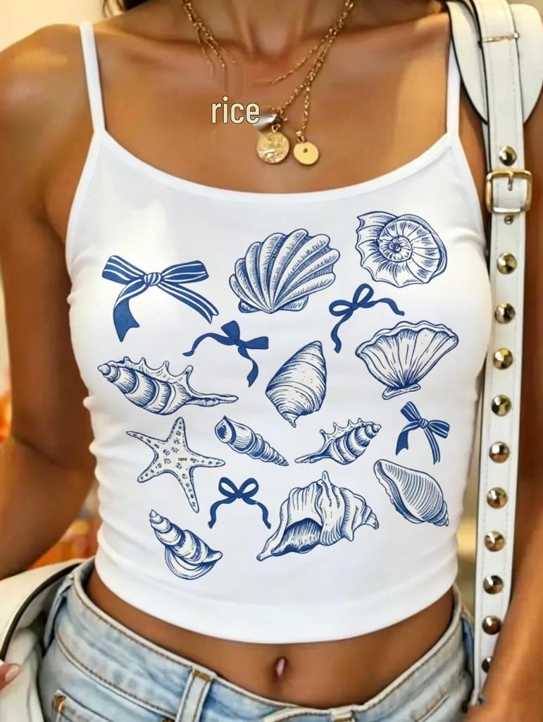 Sweet & Spicy Y2K Floral Camisole Crop Top - Slim, Navel-Baring Summer Tank for Women