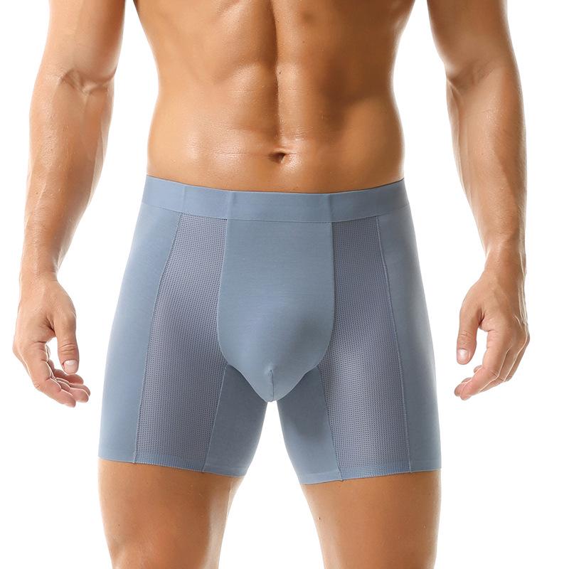 Men's Breathable Modal Mesh Boxer Briefs: Antibacterial, Seamless, Plus Size Comfort