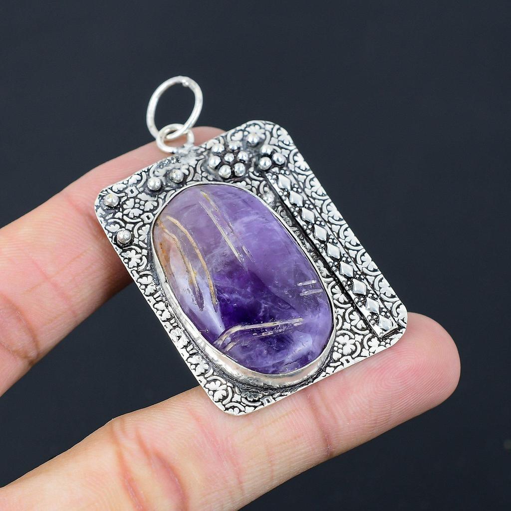 Friendship Day Deal Star Amethyst Stone Wife Pendant Jewelry 925 Sterling Silver