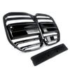 M4 Style Front Bumper Grille Compatible with BMW 4 Series G22 G23 420i 430i 435i M440i 2021-2024 Kidney Racing Grill Gloss Black