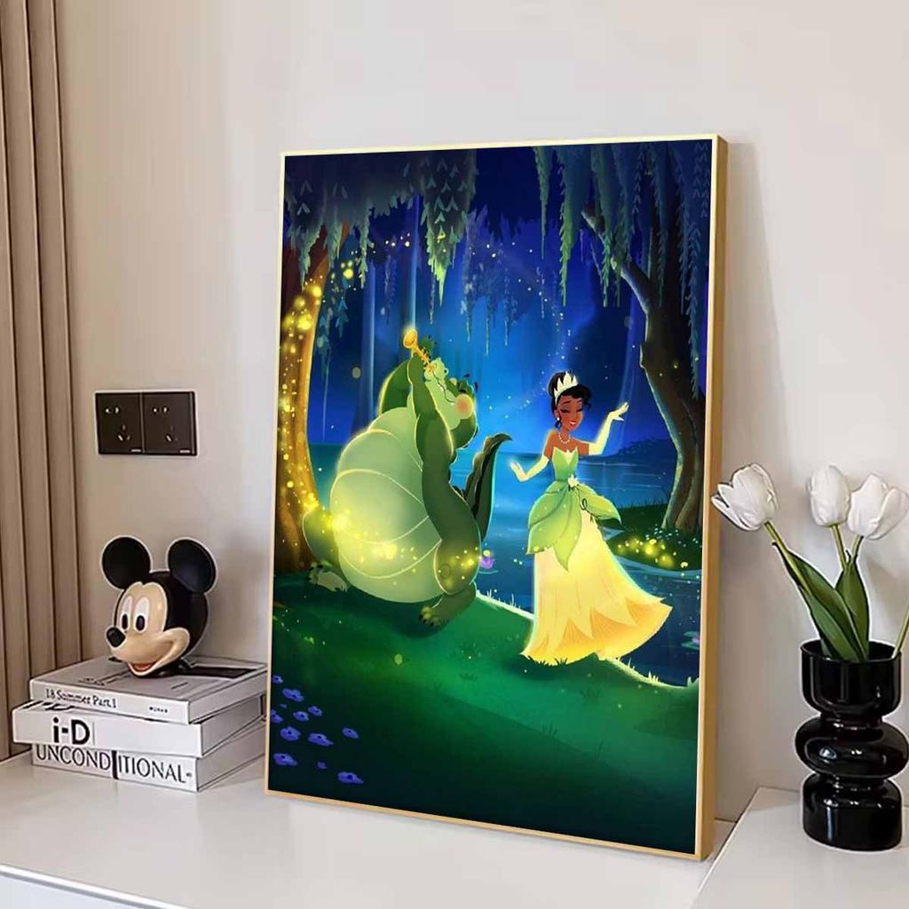 Diamond Mosaic Colorful Diamond Painting The Princess and The Crocodile Full Round Embroidery Cartoon Creative Hobbies Wall Decor