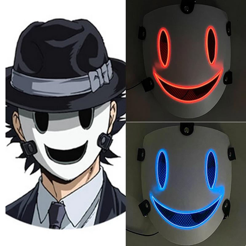 LED High Rise Invasion Mask Cosplay High Rise Invasion Anime Costume Accessories Mask Luminous Flashing Mask for Halloween Props