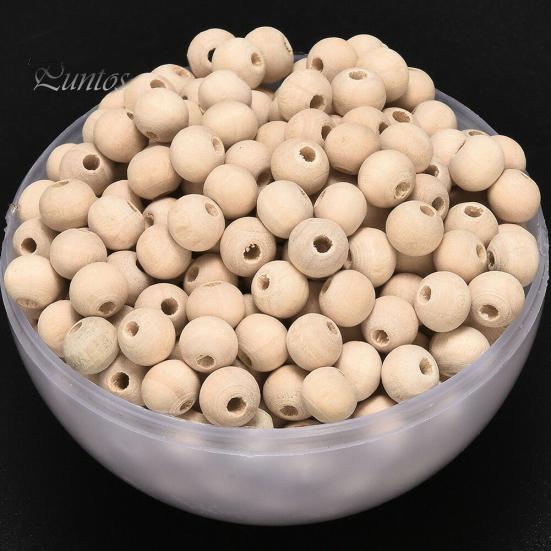 100Pcs 6/8/10/12/14mm Wooden Loose Beads for DIY Jewelry Earring Bracelet Craft