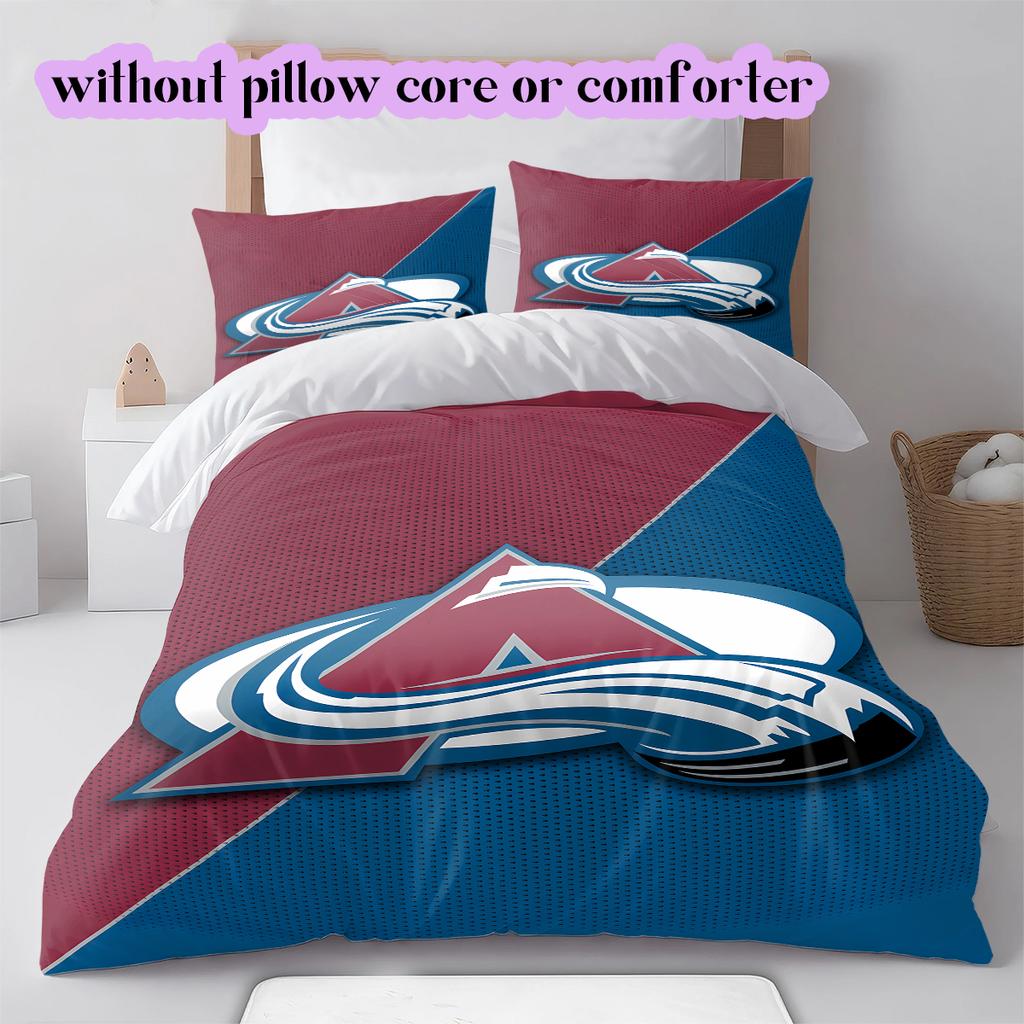 Set Copripiumino Trapuntato con Motivo Logo Hockey su Ghiaccio Federa Decorazione per la Casa Regalo di Compleanno (1* copripiumino + 2* federe, senza imbottitura)
